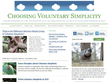 Tablet Screenshot of choosingvoluntarysimplicity.com